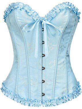 Women's Blue Bustier Shapewear Lingerie Halloween Waist Push Up Corset Tops